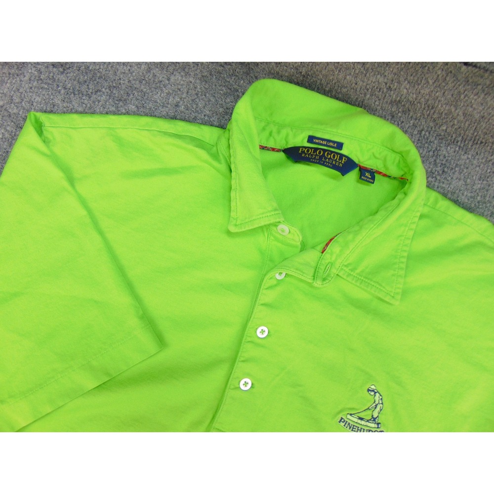 Pinehurst Polo Shirt Mens XL Polo Golf Ralph Lauren Bright Green Golfcore Preppy